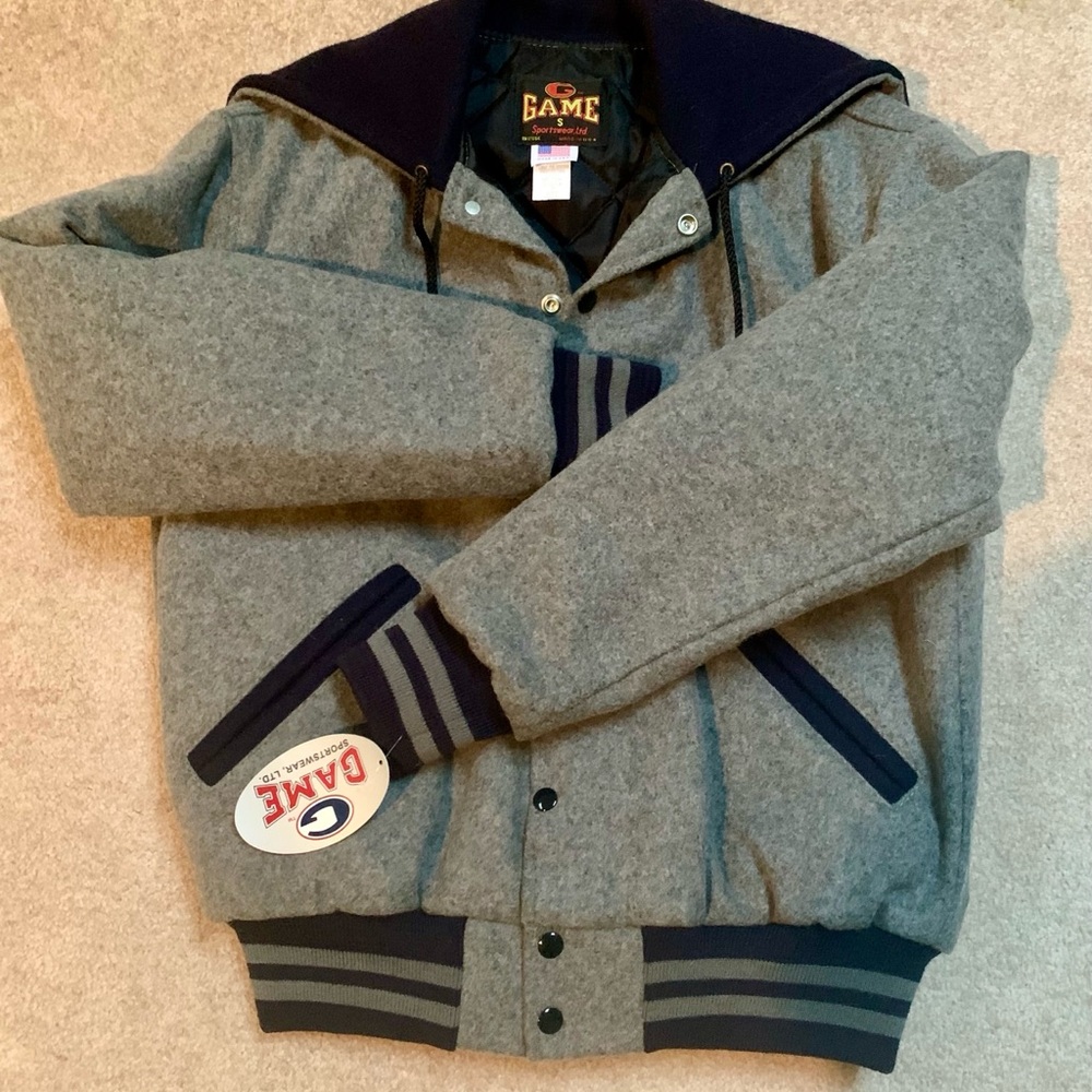 Female Varsity Letter Jacket- Wool with zip hood.